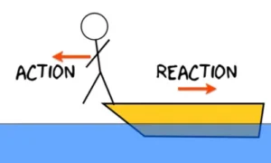 Action and Reaction in laws of motion