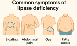 Common symptoms of lipase deficiency