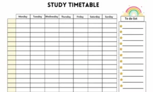 Study Timetable for score good marks in exams